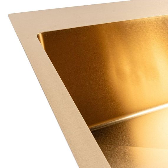 Мийка кухонна нержавіюча сталь PVD Gold для кухні VALESO 60*50 Handmade 3.0/0.8 | Зображення 2