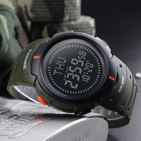 Чоловічий годинник Skmei 1231AG Military Smart Watch + Compass | Зображення 1
