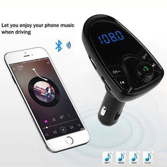 Авто-трансмітер з функцією Bluetooth, Якісний фм модулятор, Fm модулятори для телефону LH-16 | Зображення 8