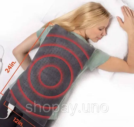 Согревающая электрическая массажная подстилка – грелка MASSAGING WEIGHTED HEATING PAD от боли в спине | Зображення 4