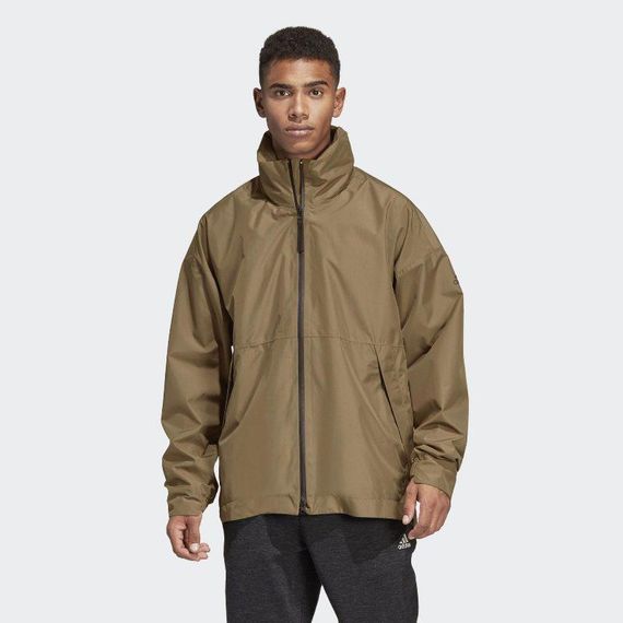 Ветровка спортивная мужская adidas Urban Clima Proof JKT DQ1616 (хаки, непромокаемая, дышит, логотип адидас) | Зображення 2