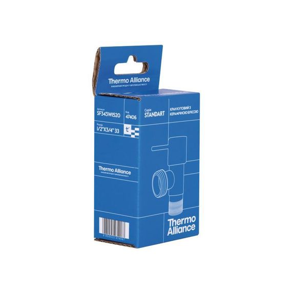 Кран кутовий Thermo Alliance Standart (ручка паличка) з керам.буксою 1/2"Н х 3/4"Н SF343W1520 | Зображення 7