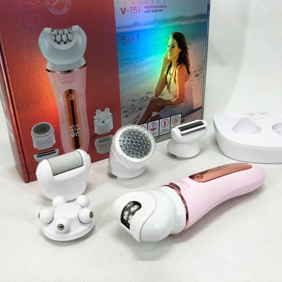 Епілятор VGR 5 в 1 V-751, 5 насадок. Колір: рожевий | Зображення 9