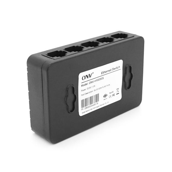 5ты портовый Ethernet коммутатор ONV-H1005ES в черном корпусе, 5x100Мб портов | Зображення 2
