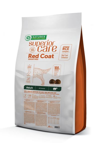Корм Nature's Protection Superior Care Red Coat Grain Free Adult All Breeds with Lamb сухой с ягненком для взрослых собак с рыжим окрасом шерсти 10 кг
