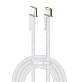 Кабель USB PD Type-C/Lightning ColorWay CW-CBPDCL068-GR 27W 2м сірий