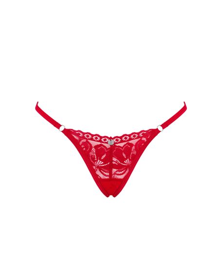 Стринги Obsessive Lacelove Червоні M/L | Зображення 4
