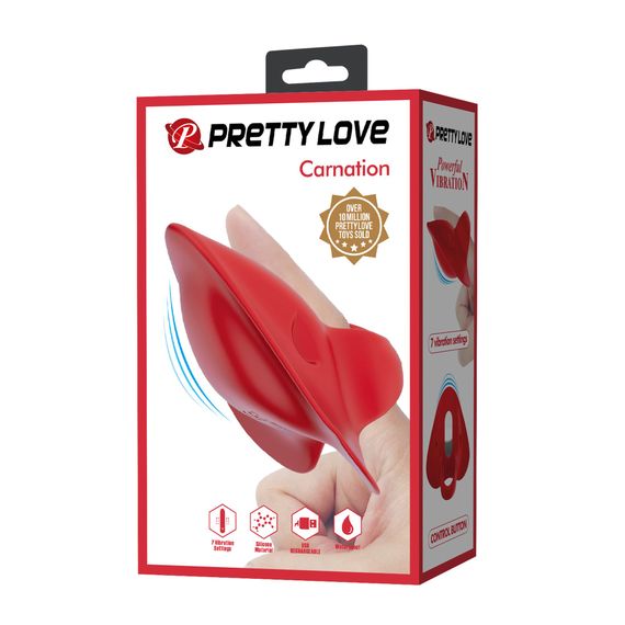 Вібратор на палець Pretty Love Carnation, червоний | Зображення 1