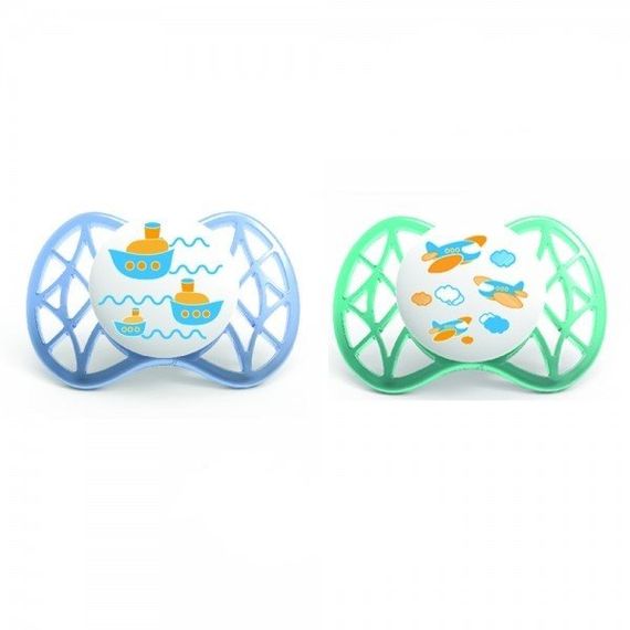 Пустышка ортодонтическая Nuvita Air 0м+ 2шт. (синяя/бирюзовая) NV7060Boy (NV7060Boy)