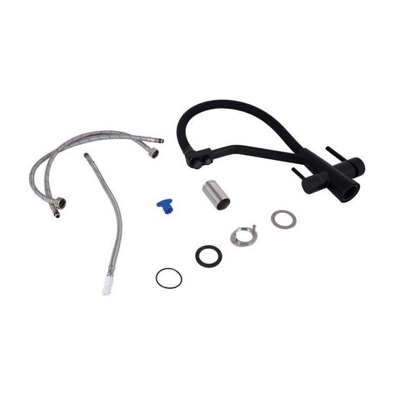 Змішувач для кухні Lidz Aria 020F3 з гнучким виливом з підключенням для питної води (k35) LDARI020F3BLA39212 Black Matt | Зображення 7