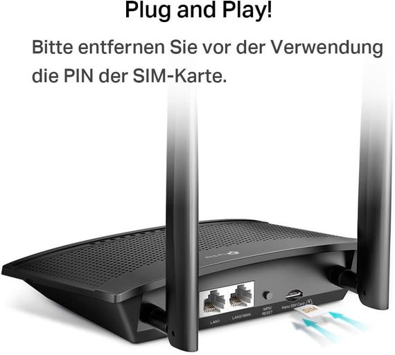 Wi-Fi роутер TP-Link 4G LTE с поддержкой SIM-карт маршрутизатор 150 Мбит/с, WLAN 2.4GHz Wi-Fi N300 2 порта LAN | Зображення 4