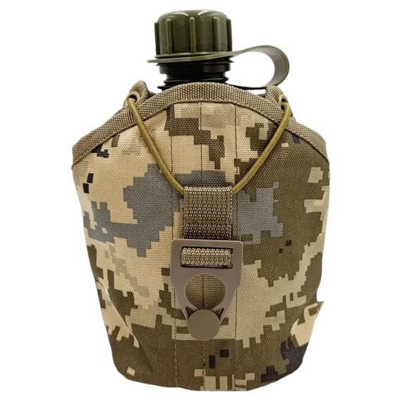 Фляга армійська 1л в чохлі-підсумку Піксель Molle (фляга тактична польова індивідуальна) | Зображення 3