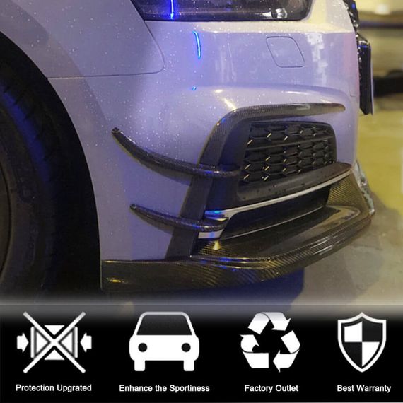 Накладки на передній бампер Flap V2 (для S-Line 2016-2020, Карбон) для Ауди A5 рр | Зображення 2