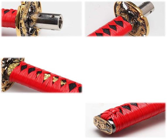 Ручка переключення КПП у стилі катани 20 см червона універсальна, насадка самурайський меч на ручку коробки передач | Зображення 2