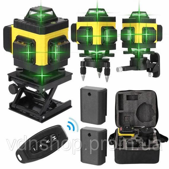 Уровень лазерный линейный нивелир аккумуляторный Laser 4D, 16 линий, рабочее растояние 30м, в чемодане AH-31 | Зображення 2