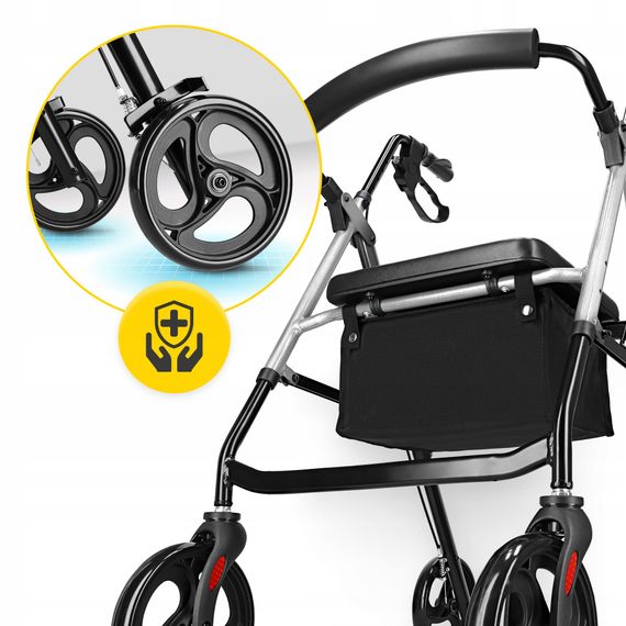 Роллер для ходьби 4FIZJO складний, зі сумкою Black/Silver (P-5905973406918) | Зображення 3