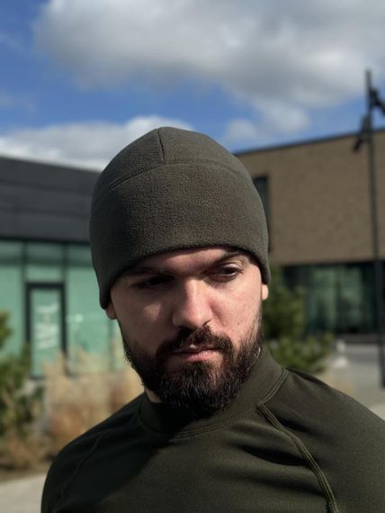 Шапка фліс олива Military | Зображення 2