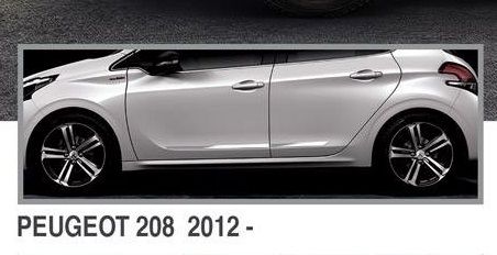 Молдинг дверной (4 шт, нерж) для Peugeot 208 2012-2019 гг | Зображення 2