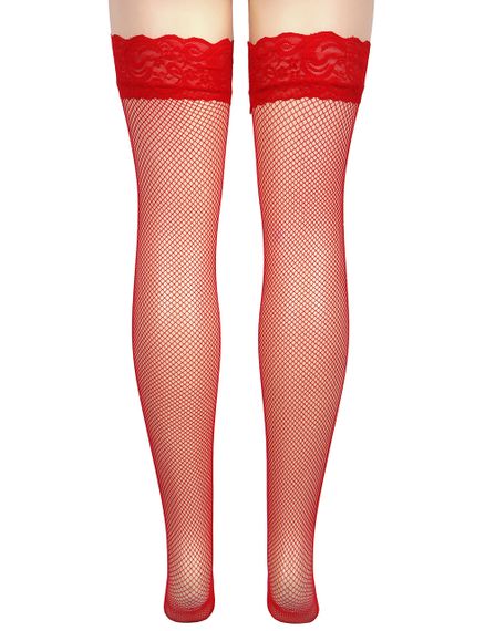 Чулки в сеточку Star Night красные sexstyle | Зображення 18