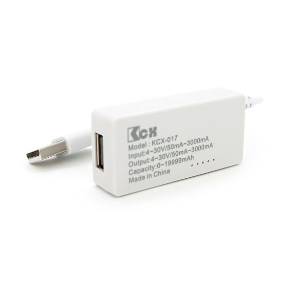 USB тестер KCX-017 напруги (3-7V) і струму (0-3A) ємності батарей для зарядки (0-19999mAh), White | Зображення 1