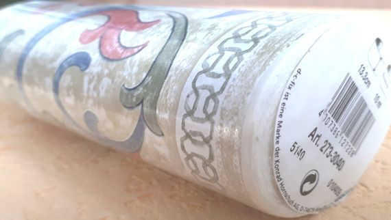 Пленка самоклеящаяся бордюрная 13,3х1000cm водостойкая цветной узор | Зображення 2