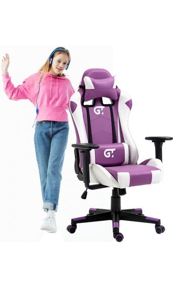 Кресло геймерское детское GT Racer X-5934-B Kids WhiteViolet | Зображення 1