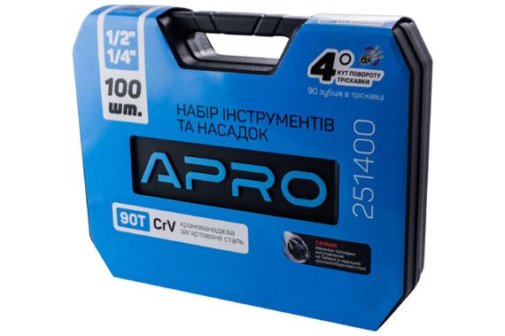 Набор инструмента Apro - 1/4" x 1/2" x 100 ед. (251400) | Зображення 5