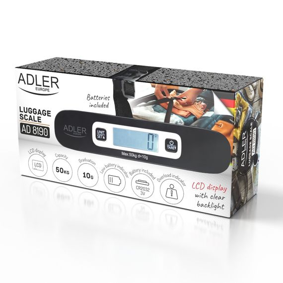 Дорожні ваги електронні Adler AD 8190 для багажу до 50 кг компактні | Зображення 9