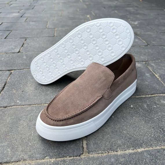 Чоловічі бежеві замшеві лофери 40 розмір | Зображення 1