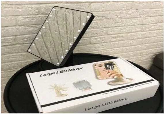 Дзеркало для макіяжу з led підсвічуванням magic makeup mirror прямокутне MAGIC MAKEU EL-624-2P MIRROR | Зображення 2