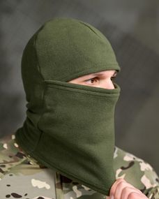 Флісова балаклава оливкова тактична маска для обличчя зимовий підшоломник для полювання риболовлі військова