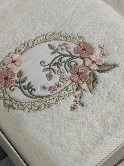 Полотенца Pupilla Hayal oval krem Бамбук набор 2шт