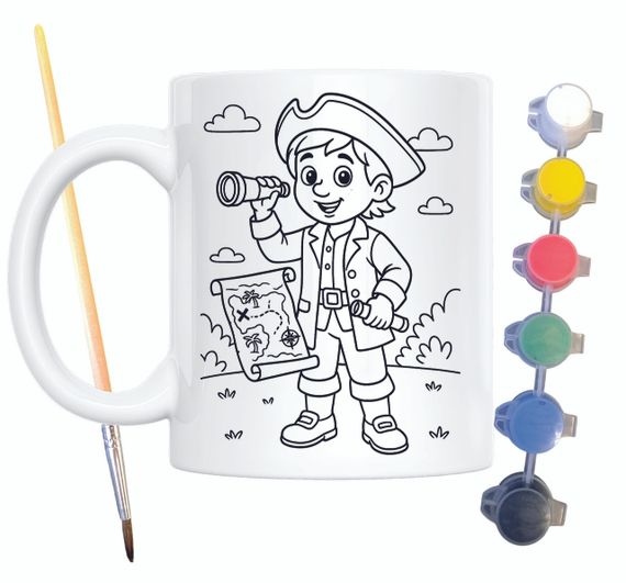 Набор для творчества кружка раскраска по мотивам Остров сокровищ (Роберт Льюис Ст 330 мл белая (КР0177)