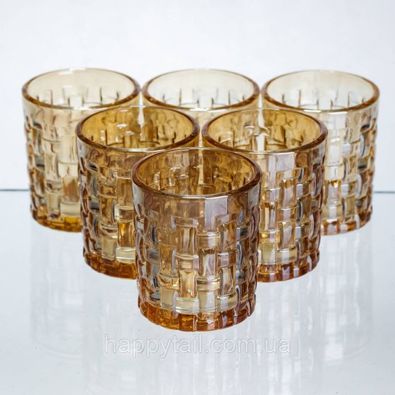 Набір чарок для міцних напоїв Shot glass 6 штук по 75 мл коричневий HP-17-37