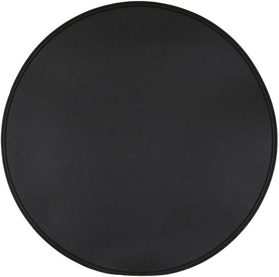 Набір 12 килимків сервірувальних "ECO" з еко-шкіри Ø38см, чорні (підтарільники)