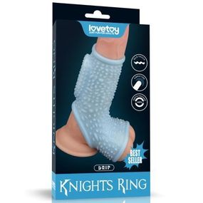 Насадка на член - Vibrating Drip Knights Ring With Scrotum Sleeve Blue sexstyle