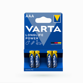 Батарейка лужна ААА/LR03 (бл-4шт) VARTA Longlife Power
