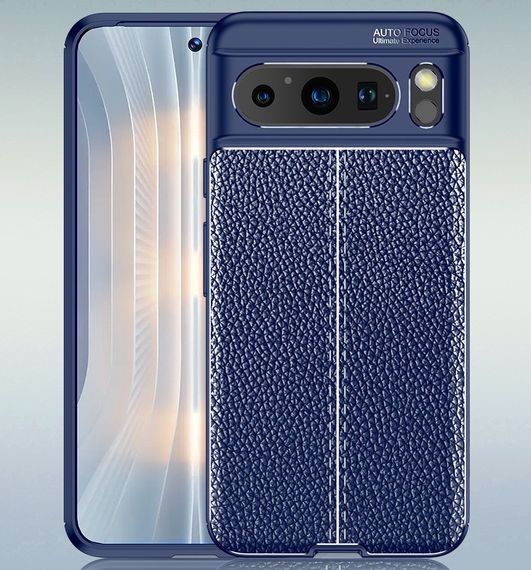 Противоударный чехол AF Google Pixel 8 Pro Leather синий