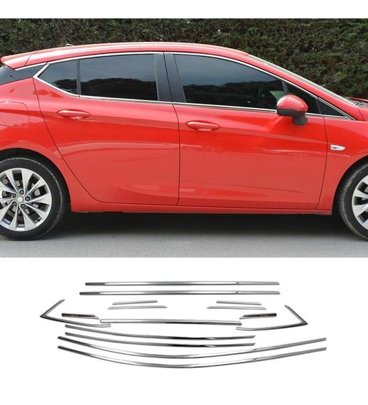 Окантовка вікон (нерж) Нижня для Opel Astra K 2016-2024 | Зображення 9