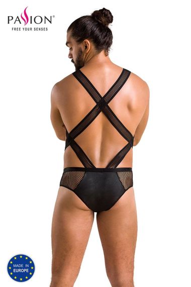 Чоловіче еротичне сітчасте боді Passion 045 VICTOR S/M Black, екошкіра, сітка sexstyle | Зображення 5