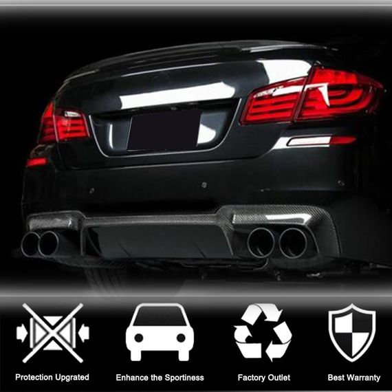Дифузор заднього бампера V2 (для F10 M5, Карбон) для BMW 5 серія F-10/11/07 2010-2016 рр | Зображення 1