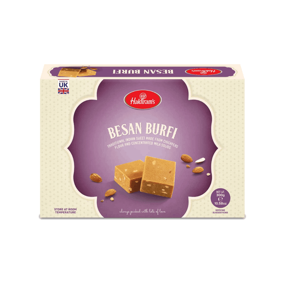 Десерт Бесан Бурфі Нутово-молочний з кардамоном та мигдалем 300г Haldiram's 5060601190291