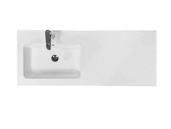 Раковина накладна Adamant FLATE 120L, прямокутна, з сифоном Click-Clack + змішувач (4824296208601) | Зображення 2