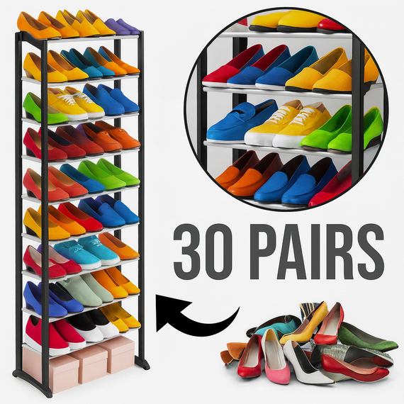 ОЧЕНКА! Полиця для взуття на 30 пар Amazing Shoe Rack (Плохе паковання 2726)
