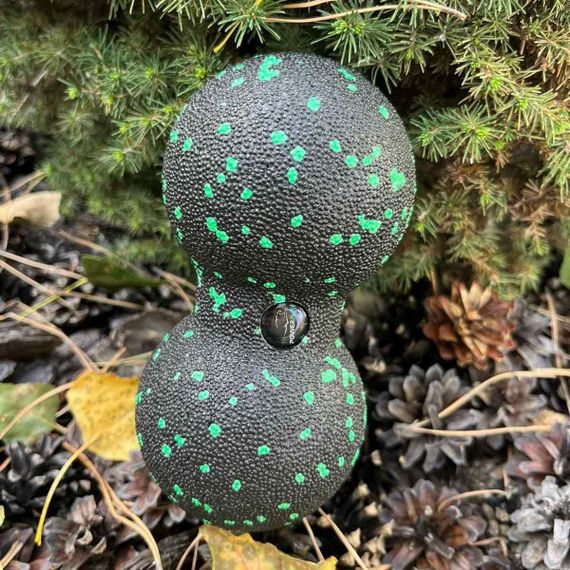 Массажный мяч двойной Паверплей PP-4352 Epp foam peanut ball (d8*16cm.) Черно/Зеленый | Зображення 7