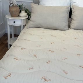 Ковдра полуторна вовняна Viluta Premium 21383 140x205 см бежева