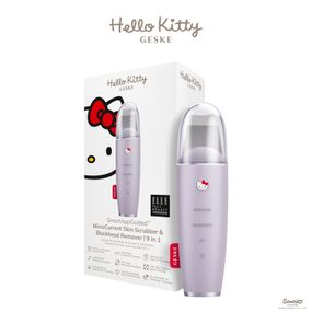 Мікрострумовий скрабер для шкіри та усунення чорних точок GESKE MicroCurrent Skin Scrubber&Blackhead Remover 9в1 Hello Kitty pink, Фіолетовий