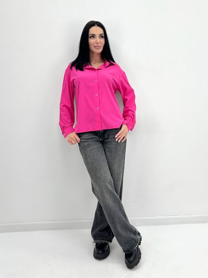 Женская легкая блуза с подворачиваевым рукавом GF4213 цвет розовый, размер 42/44 | Зображення 1