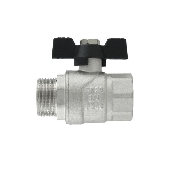 Кран кульовий Raftec BLACK PN40 ЗВ 3/4" метелик DRB21 | Зображення 1