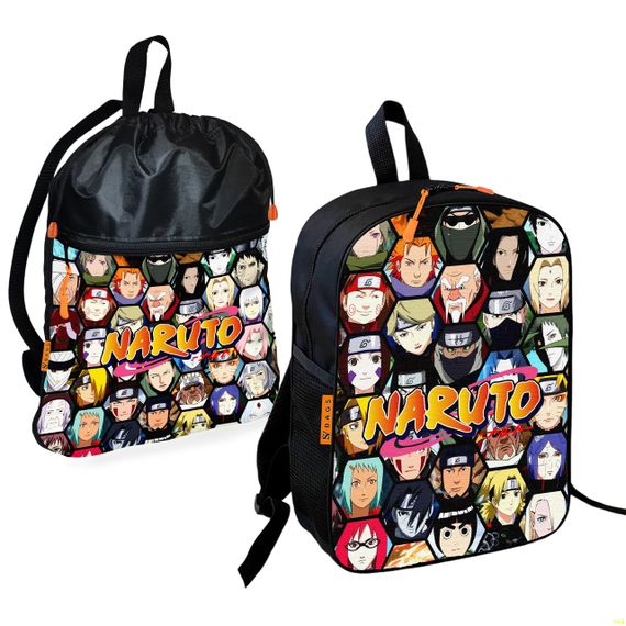 Школьный рюкзак детский Аниме Наруто + Сумка для обуви спортивной формы рюкзак-мешок  для мальчика (01788)